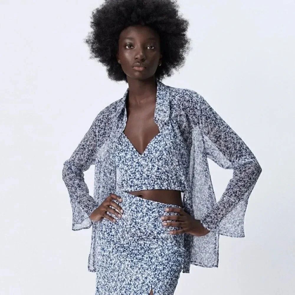 ZARA FLORAL PRINT BLOUSE